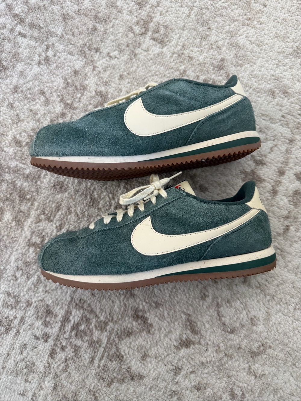 Nike Women’s Green Suede Classic Runner with Cream Swoosh